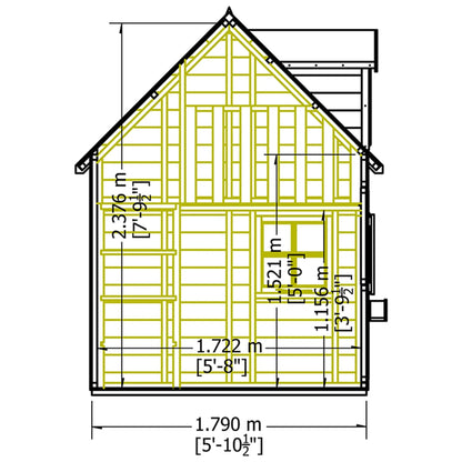 Shire Hatter’s House 8x6ft Wooden Playhouse – Kids Garden Outdoor Playhouse