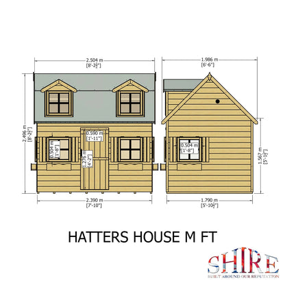 Shire Hatter’s House 8x6ft Wooden Playhouse – Kids Garden Outdoor Playhouse