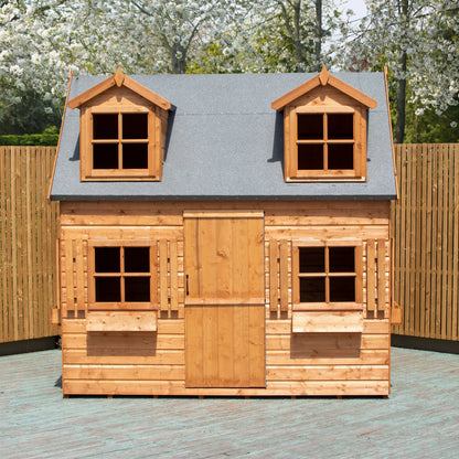Shire Hatter’s House 8x6ft Wooden Playhouse – Kids Garden Outdoor Playhouse